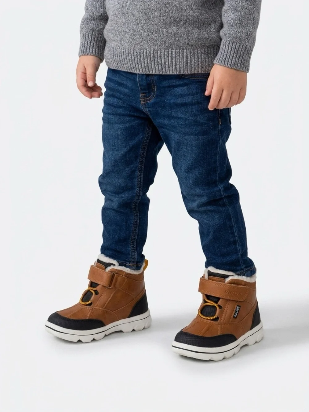 Kids Brown Fleece-Lined Winter Boots - Unbranded size 9